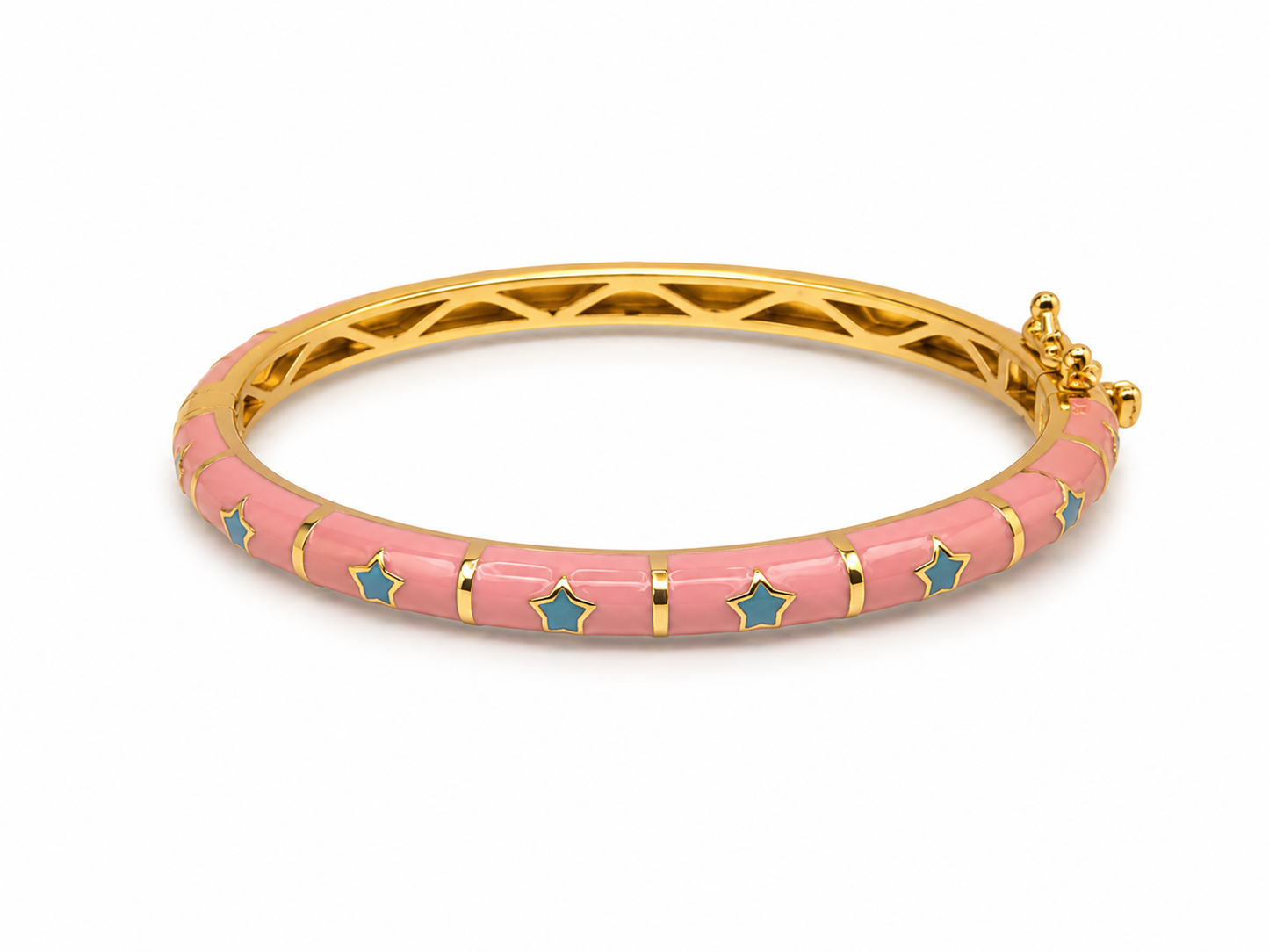 Enamel Bangle Bracelet Blue Stars