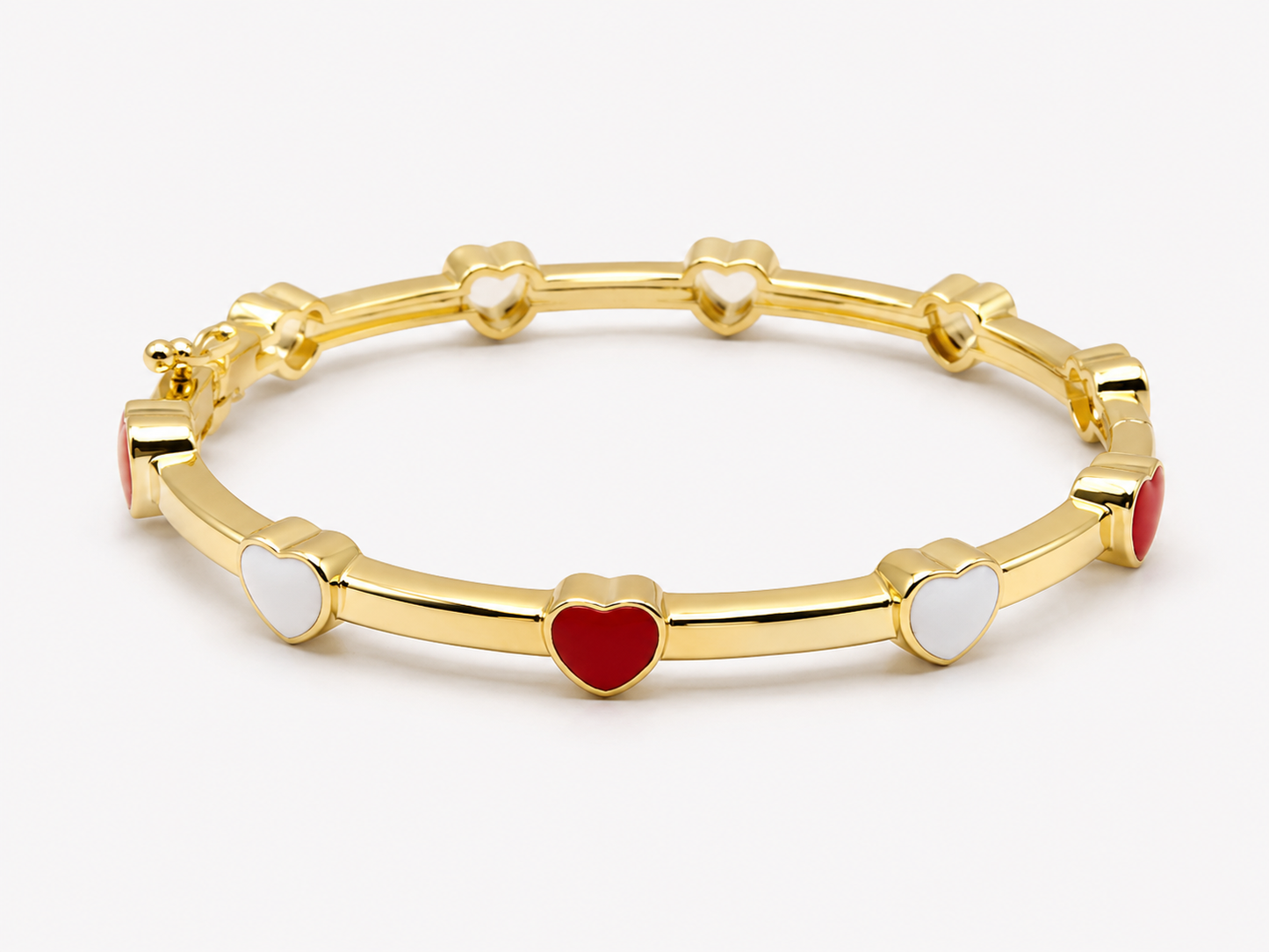 Enamel Bangle Bracelet Love Hearts