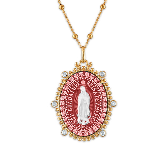 Reina Our Lady of Guadalupe Medallion - Limited Edition Red Necklaces