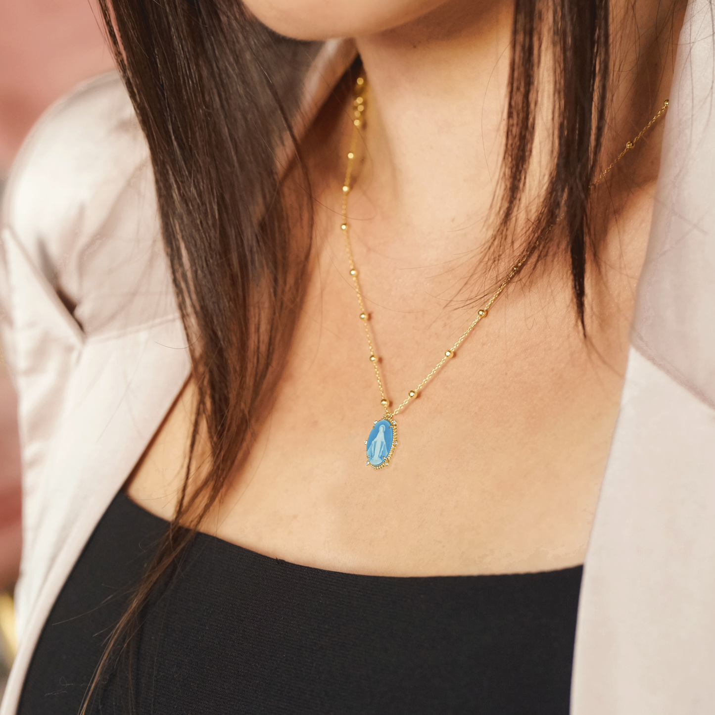 Imperial Miraculous Mary Medallion Necklaces