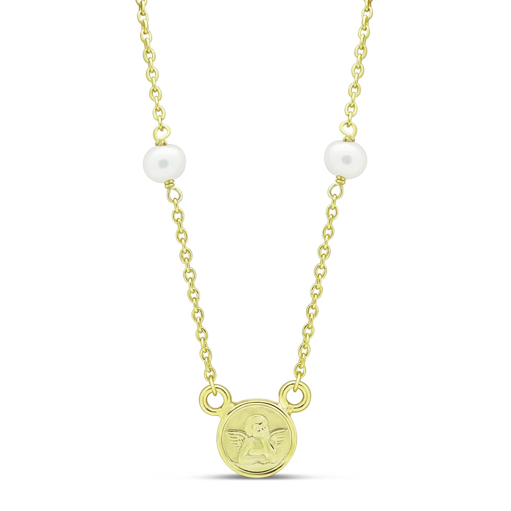 14k Gold Plated Silver Angel de la Guardia Necklace Necklaces