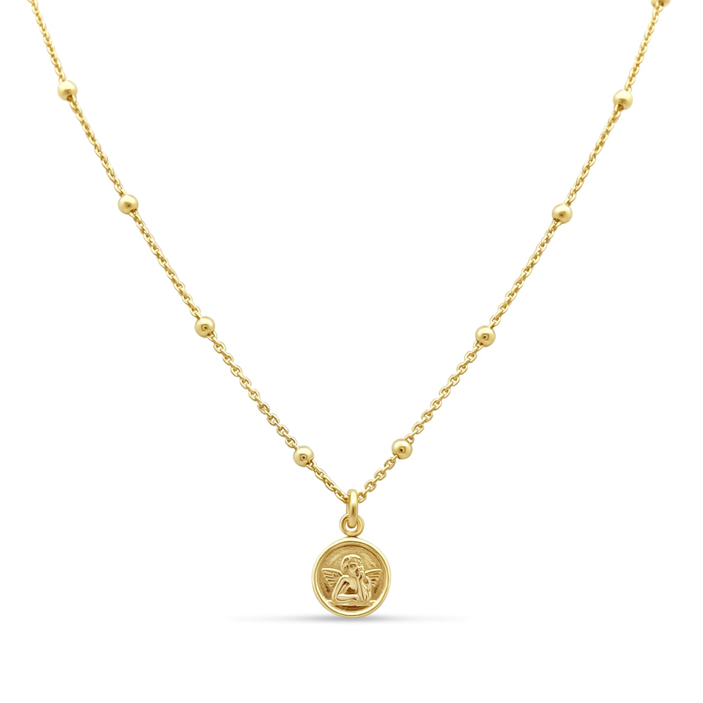 14k Gold Plated Sterling Silver Angel de la Guardia Necklace Necklaces