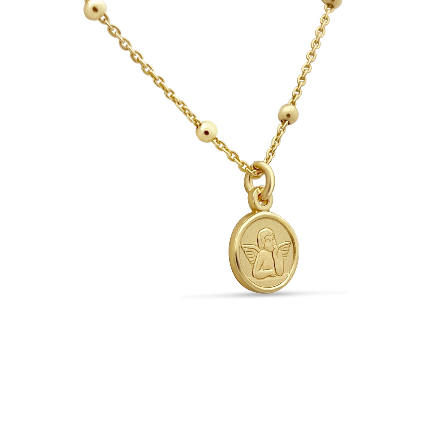 14k Gold Plated Sterling Silver Angel de la Guardia Necklace Necklaces