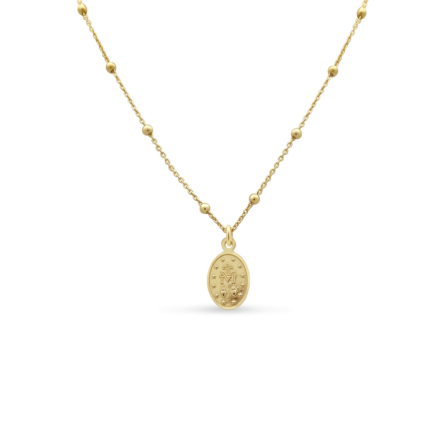 14k Gold Plated Sterling Silver Virgen Milagrosa Necklace Necklaces