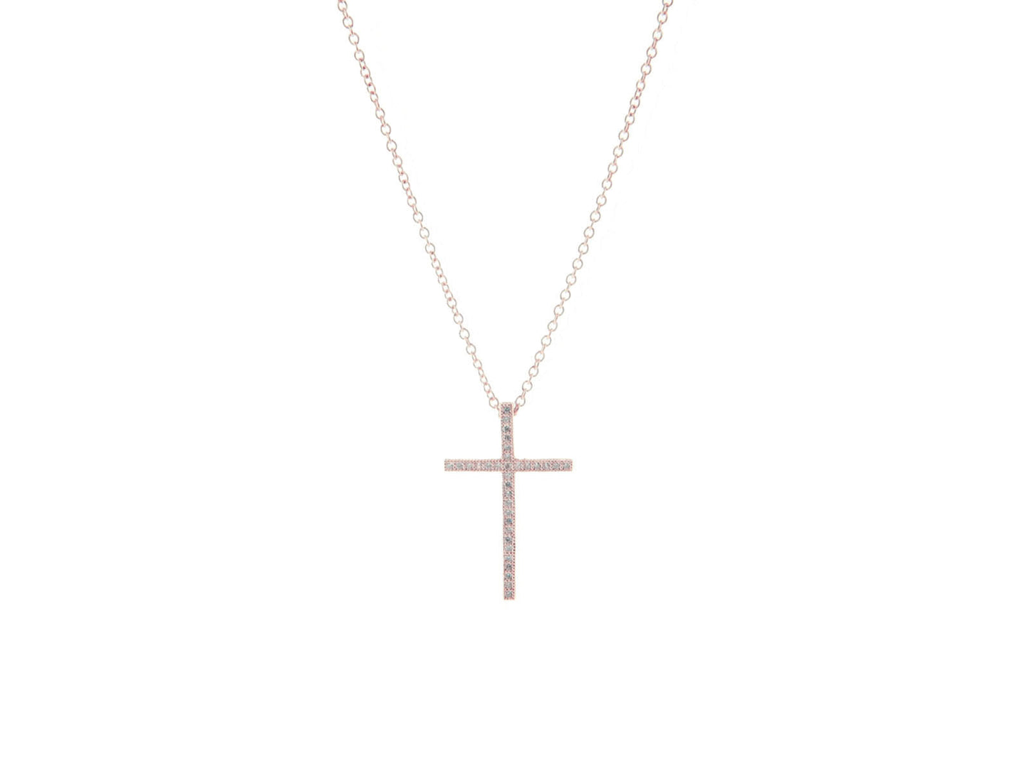 Sparkling Petite Rose Cross Necklaces