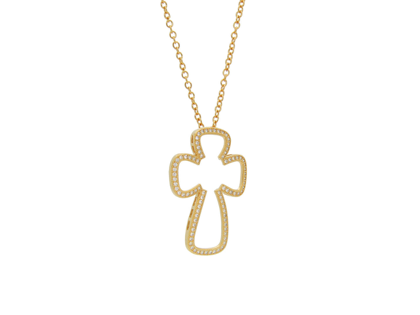 Curvy Open Cross Necklace Necklaces