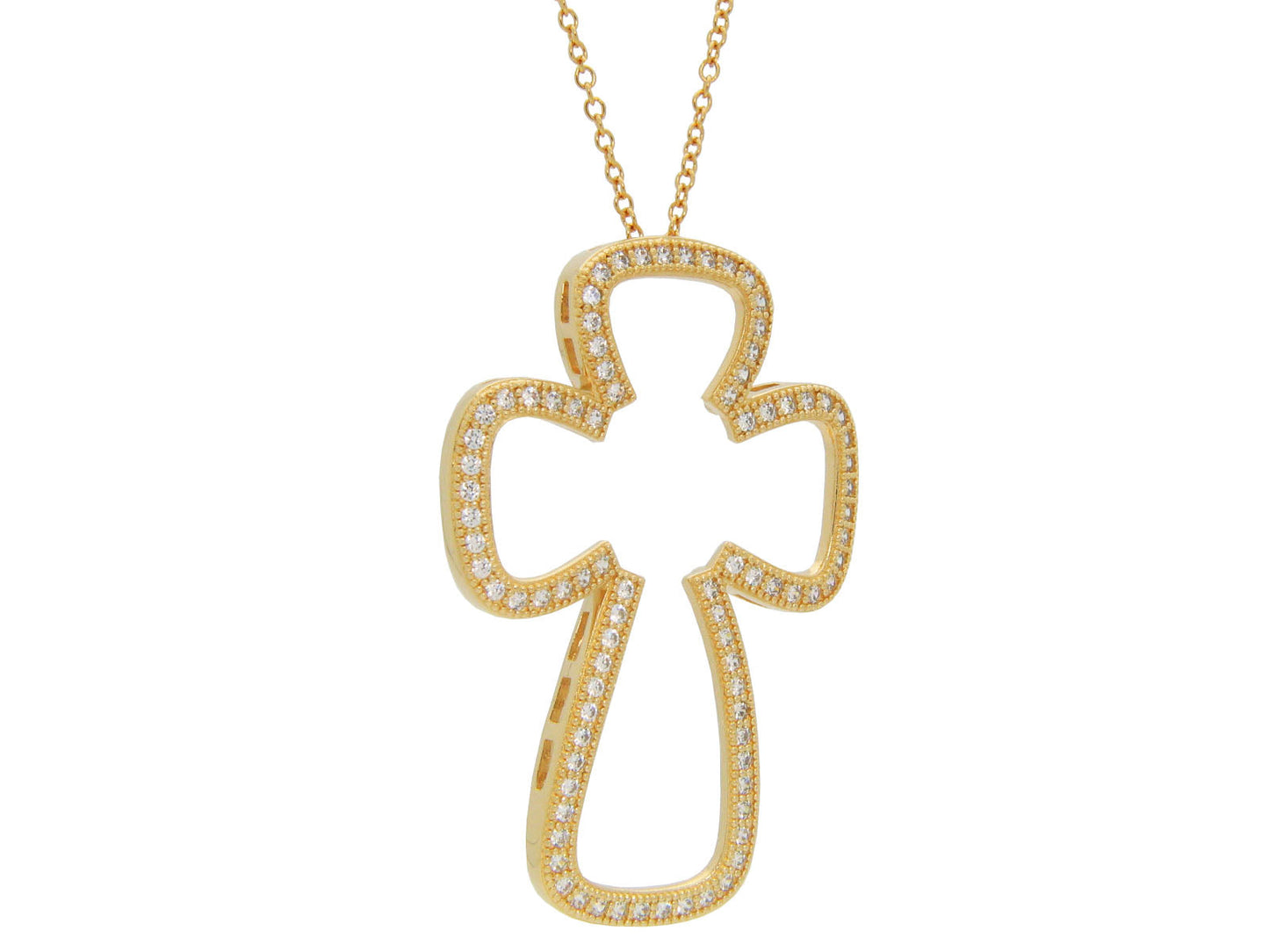 Large Open Cross Necklace Necklaces