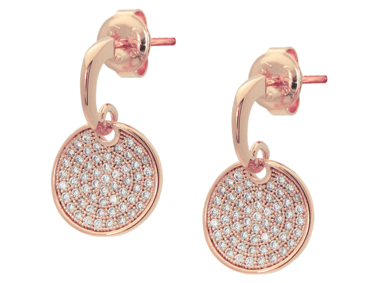 Rose Dangler CZ's Earrings