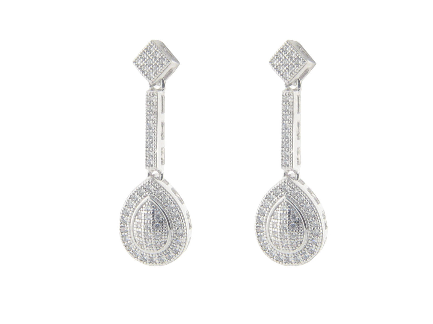 Micropave Bridal Drop Earrings Earrings