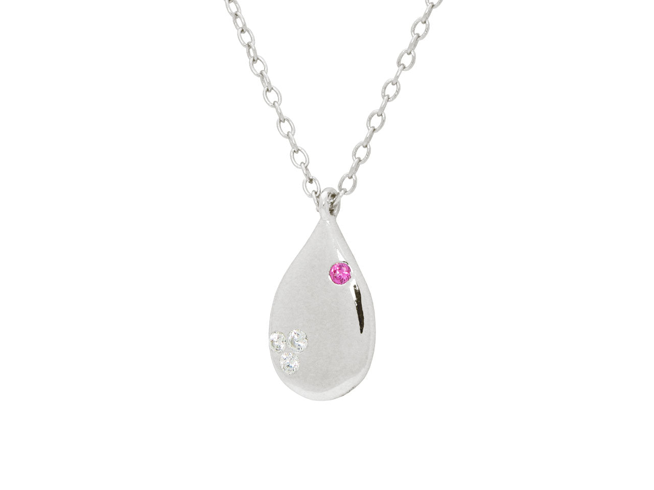 Red Cz Tear Drop Necklace Necklaces