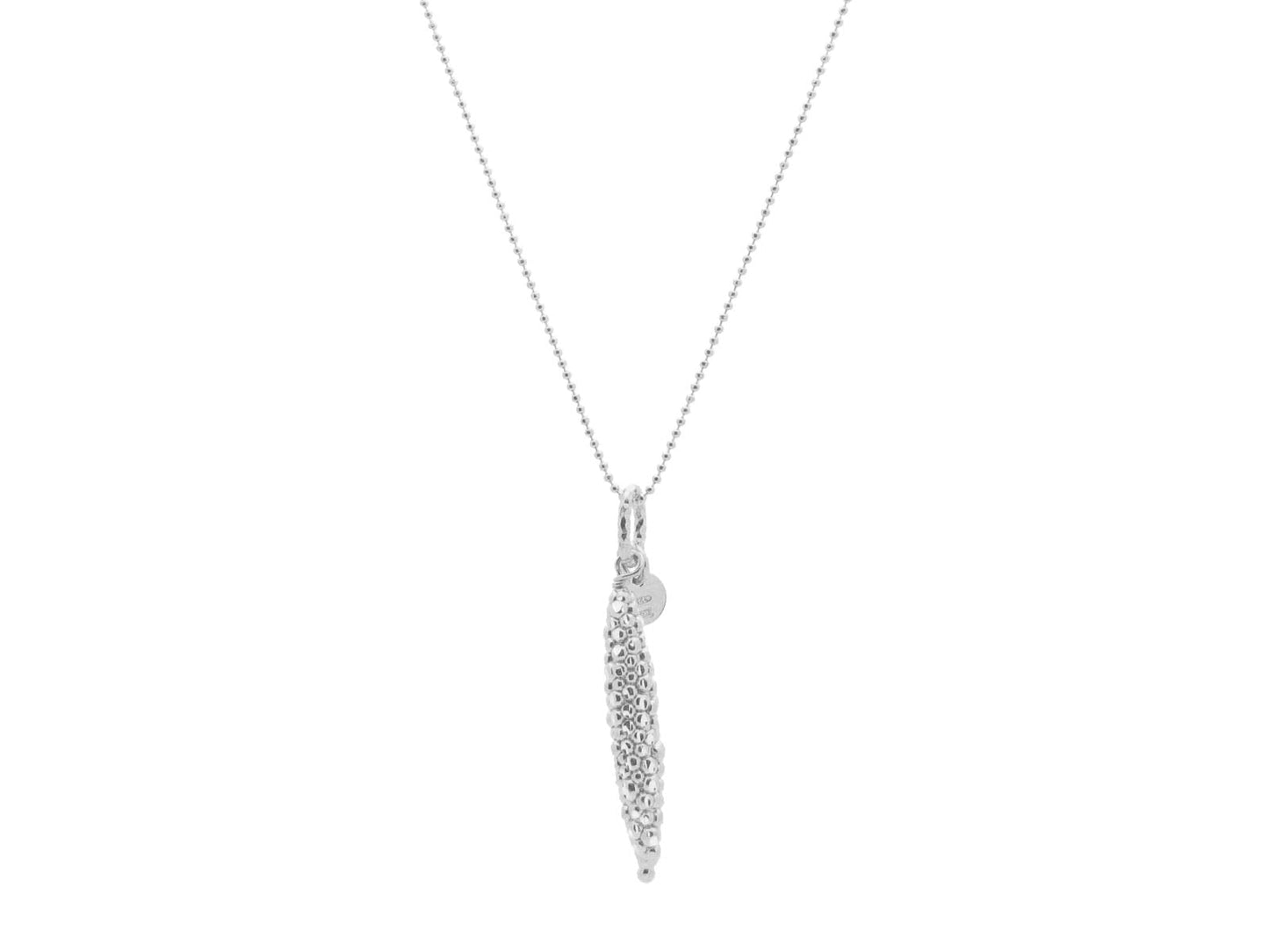 Large Diamond Cut Submarine Pendant in Rhodium Plated Silver Necklaces