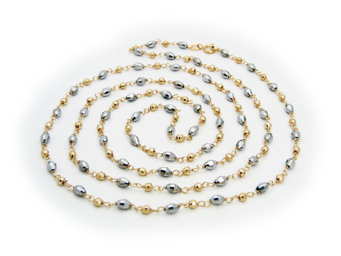 Two Tone Hematite Necklace Necklaces