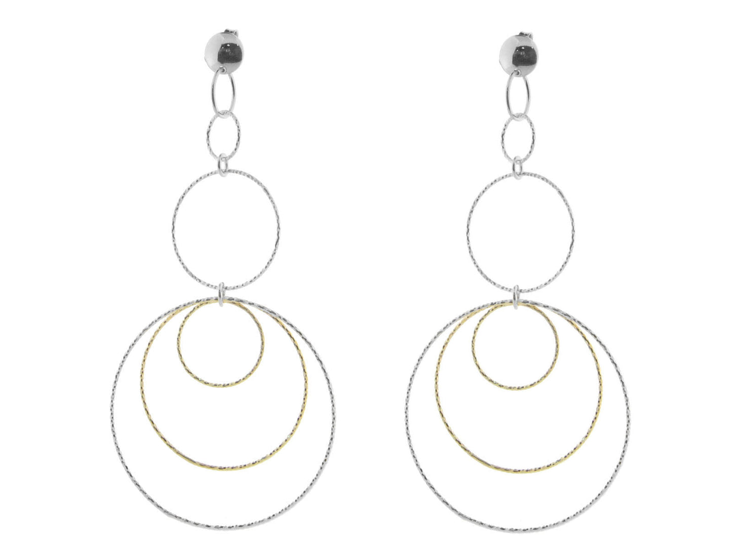 Diamond Cut Sterling Silver Hoop Earrings Earrings