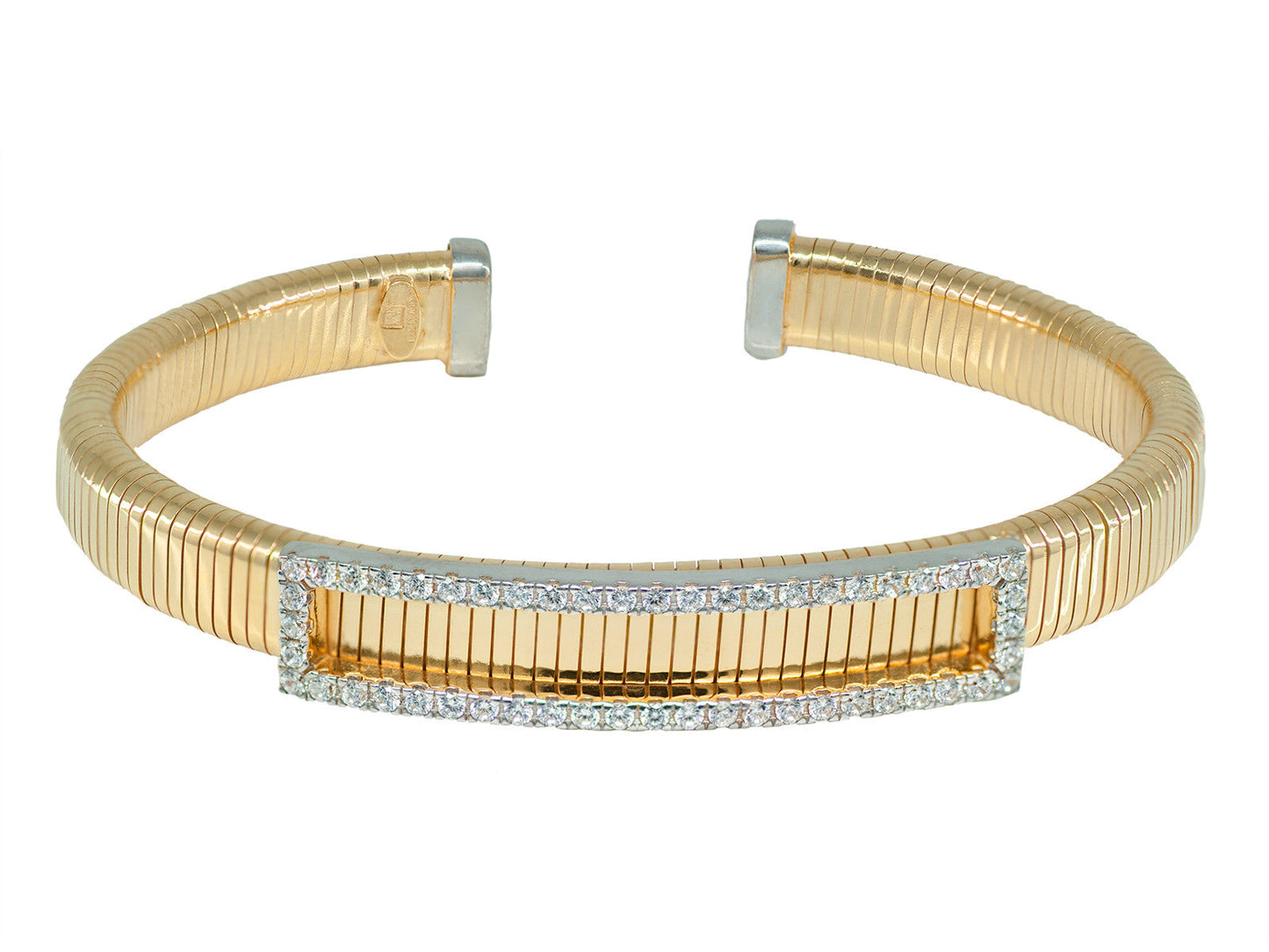 Golden Cz Tubo Gas Cuff Bangle Bracelets