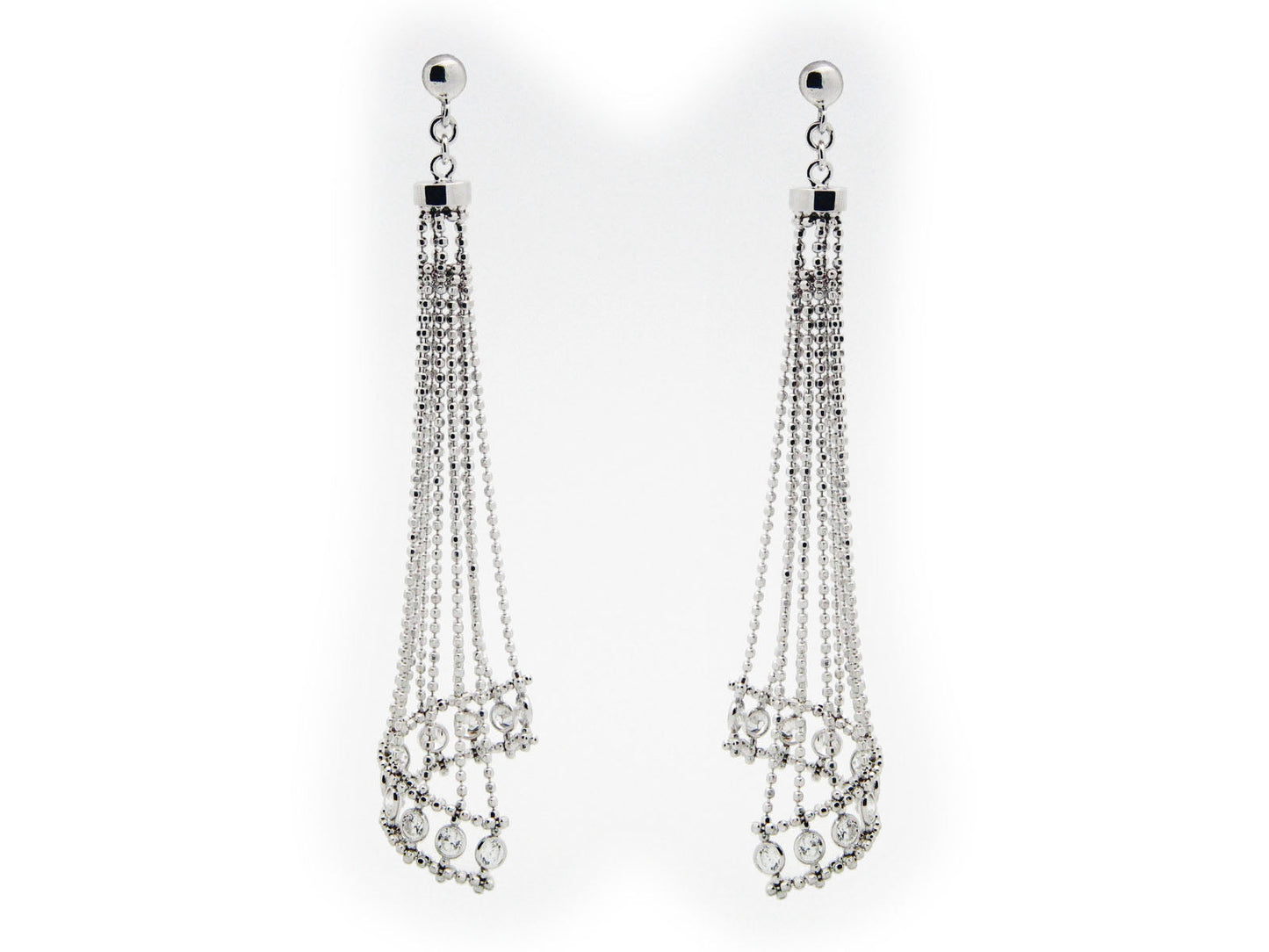 Sparkling Silk Tassel Earrings Earrings