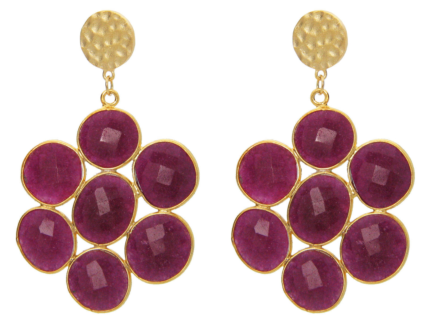 Mosaic Red Rubilite Earrings Earrings