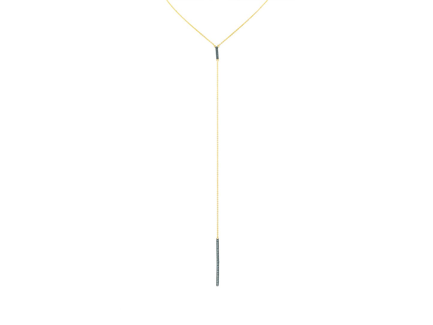 Long CZ Golden Lariat Necklace Necklaces