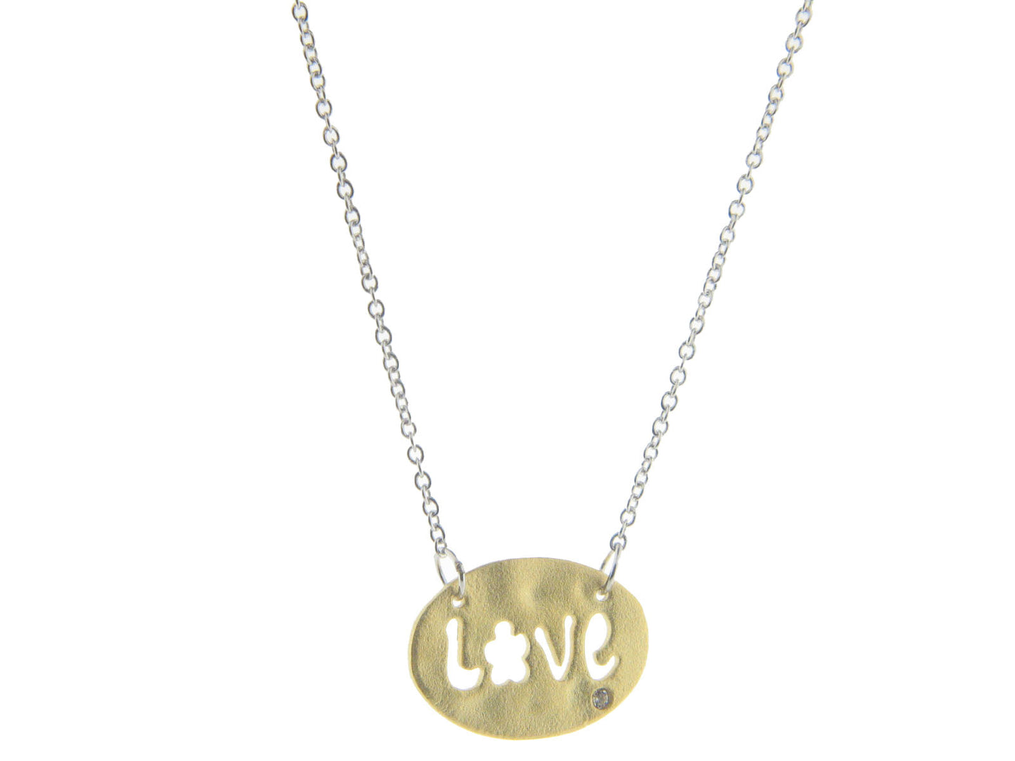 Hammered Gold Love Cut-Out Necklaces