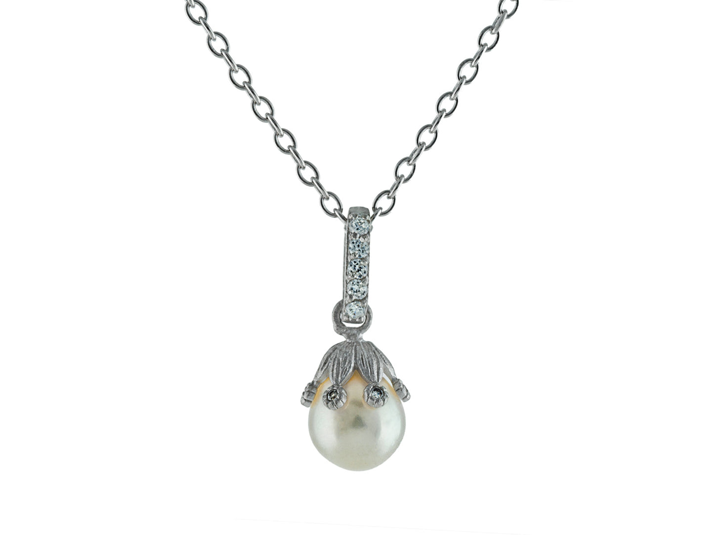 Rice Pearl Flower Necklace Necklaces