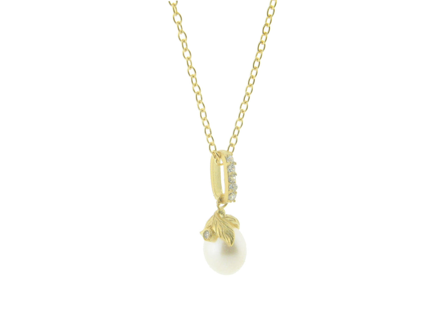 Golden Rice Pearl Flower Necklace Necklaces