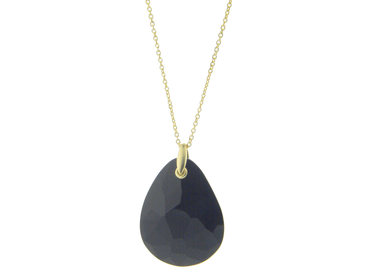 Statement Black Crystal Pendant Necklace (Golden) Necklaces