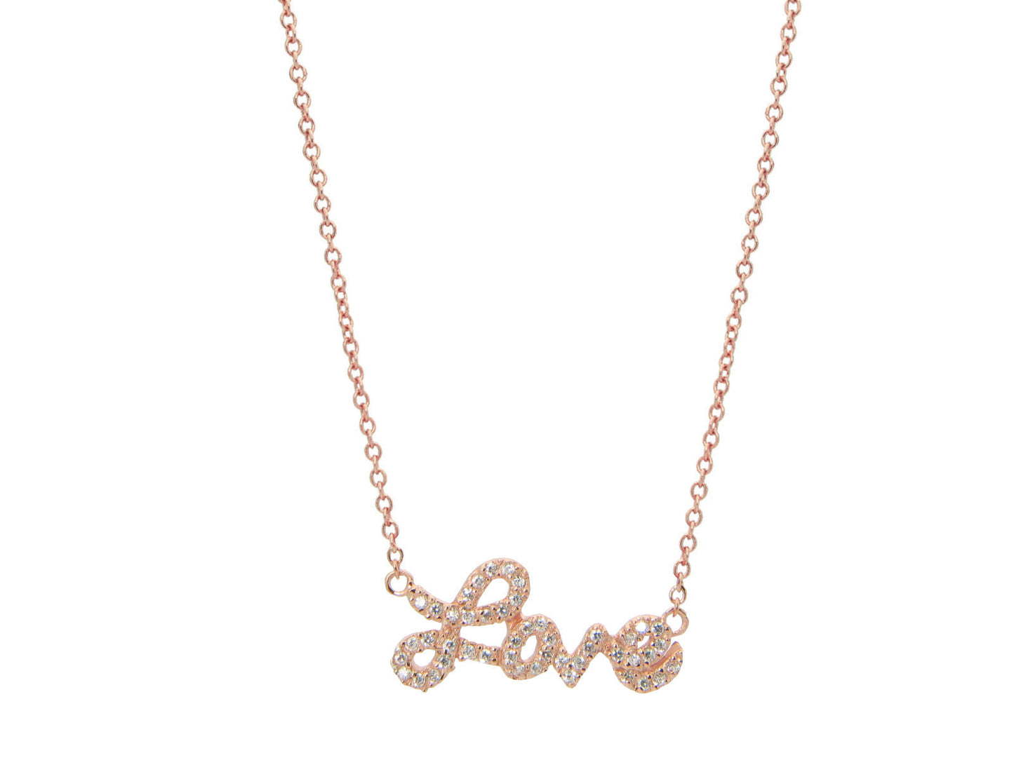 Rose Sparkling Cursive Love Necklace Necklaces