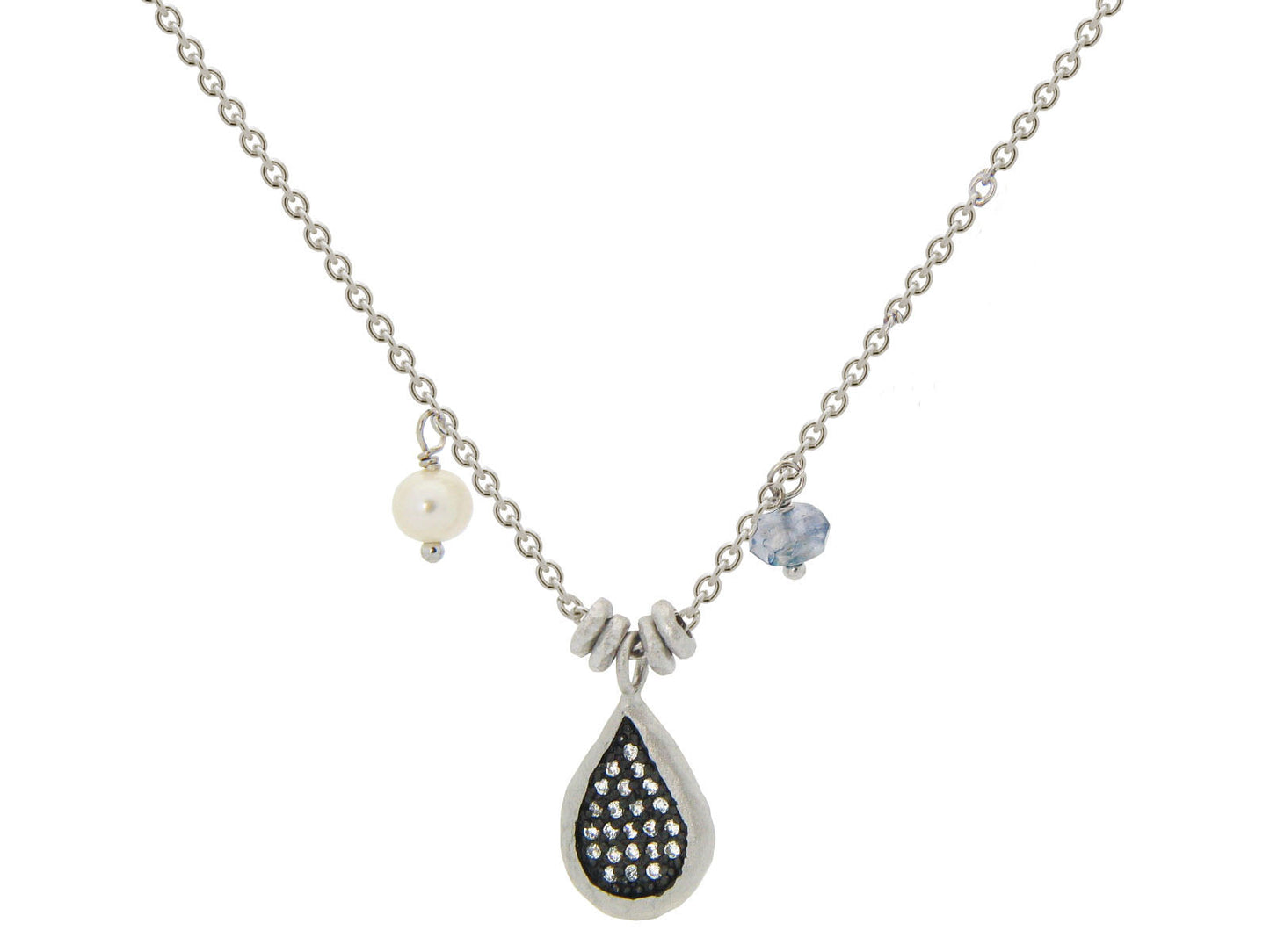 Blissful Teardrop Pearl & Quartz Necklace Necklaces