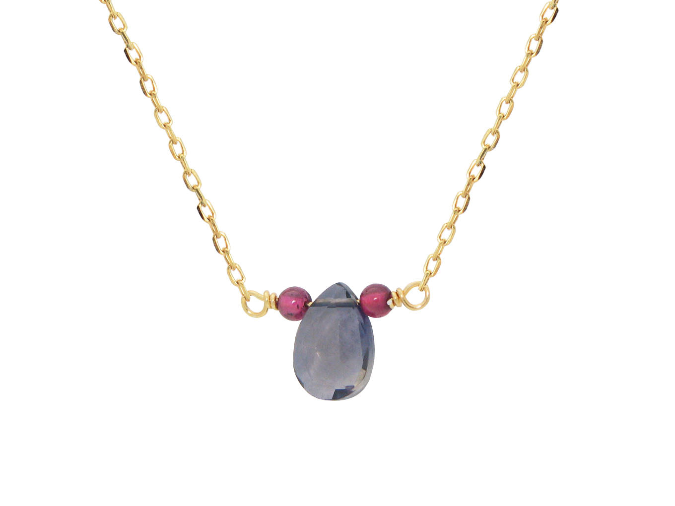 Briolette Sapphire & Garnet Necklace Necklaces