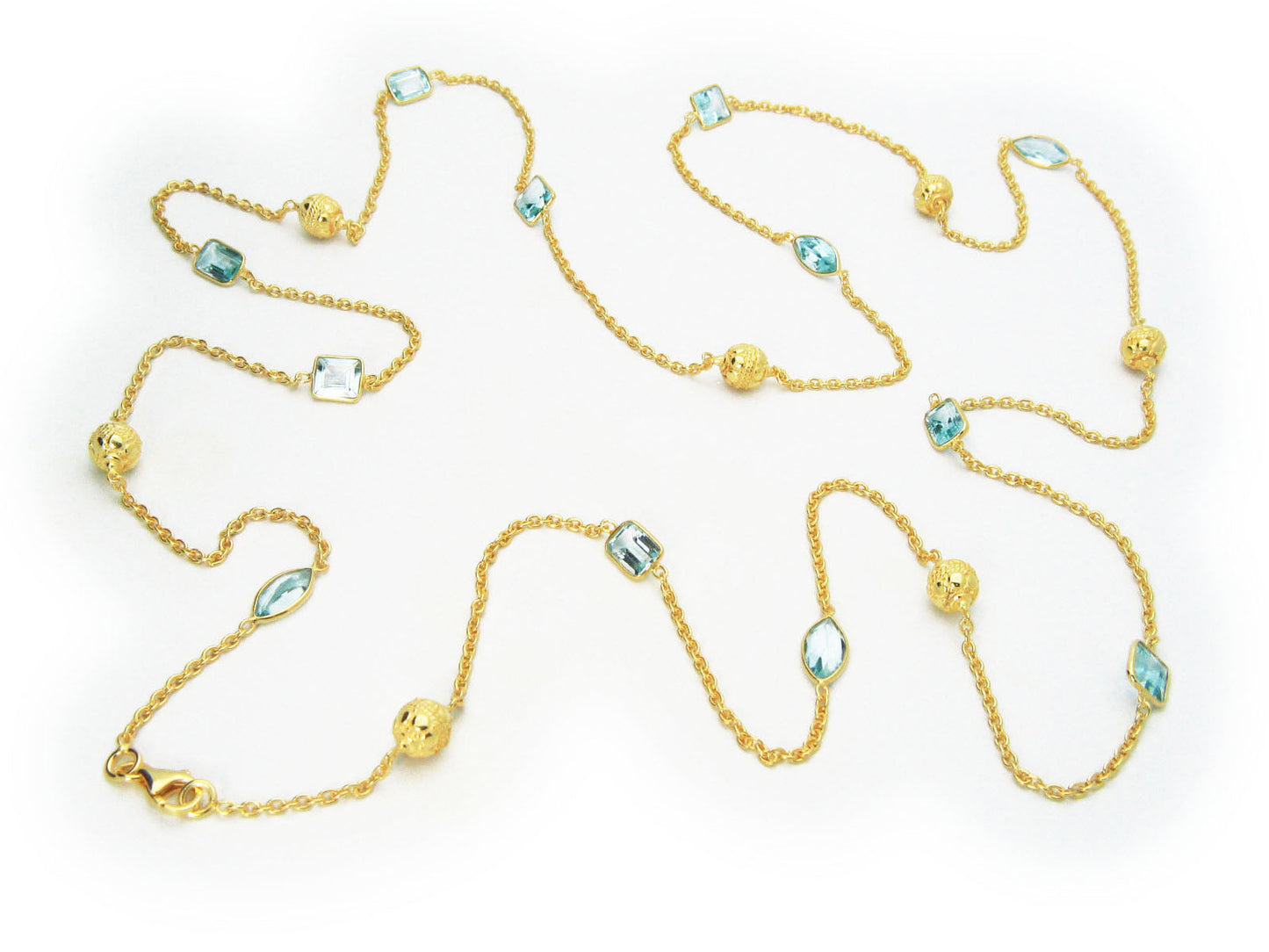 Royal Blue Topaz Connector Necklace Necklaces