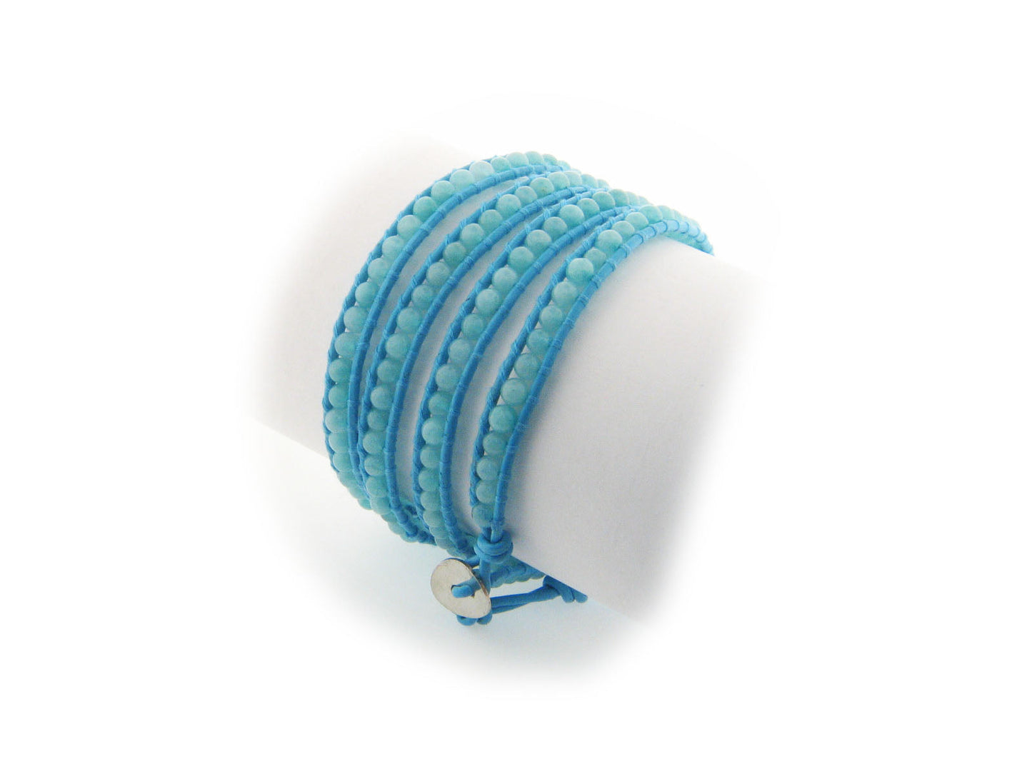 Bohemian Blue Leather Wrap Bracelet Bracelets