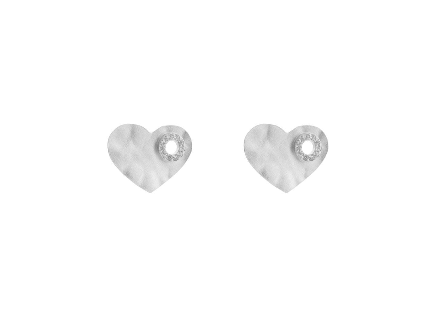 Signature Hammered Heart Stud Earrings Earrings