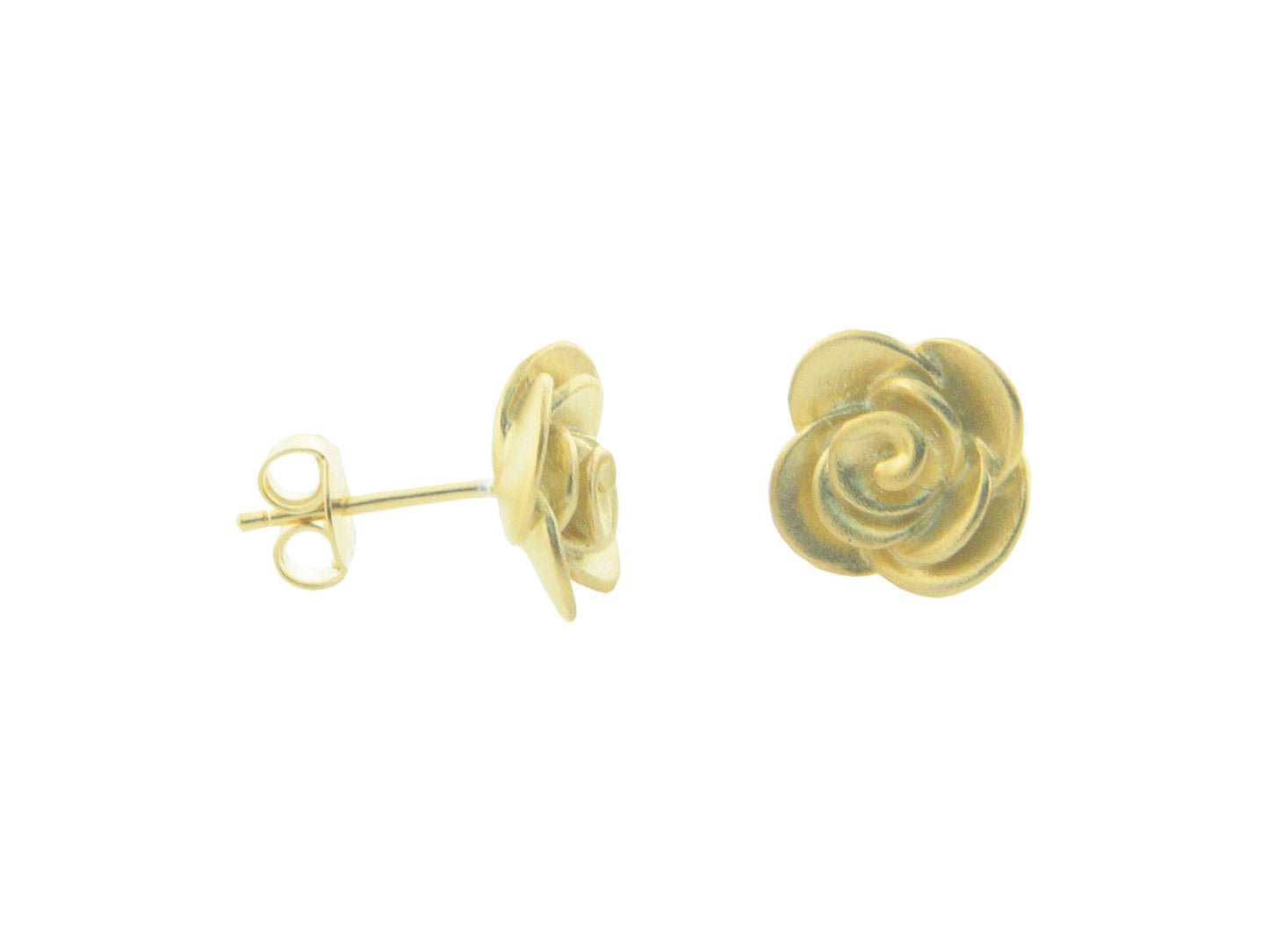 Golden Rose Flower Studs Earrings