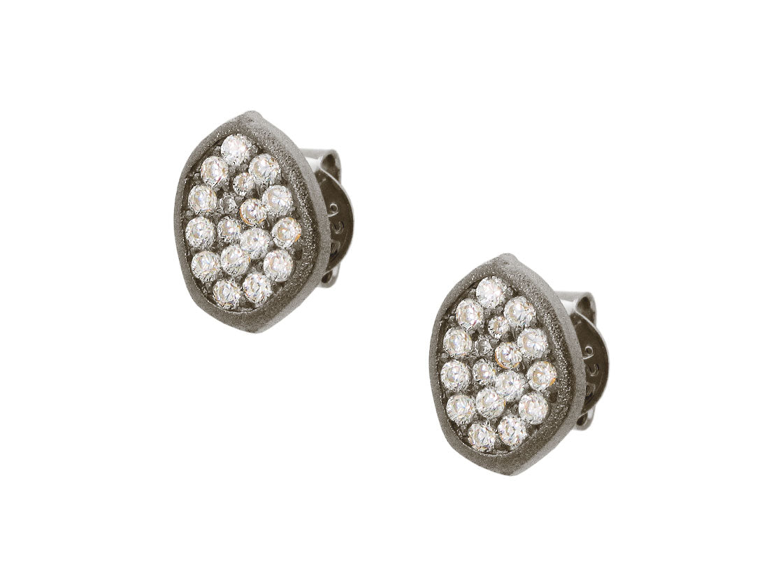 Free Formed Midnight Black Studs Earrings