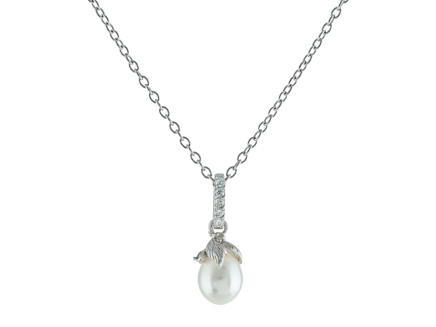 Rice Pearl Flower Necklace & Earrings Set Earrings