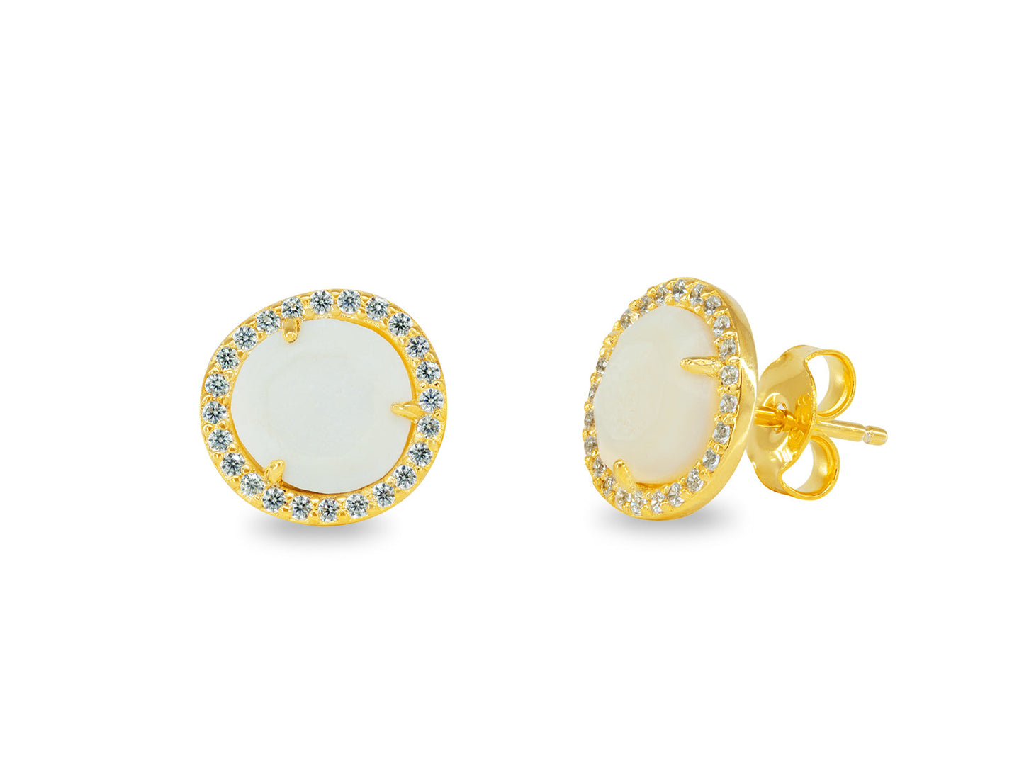 Sparkling Mother of Pearl Studs Earrings