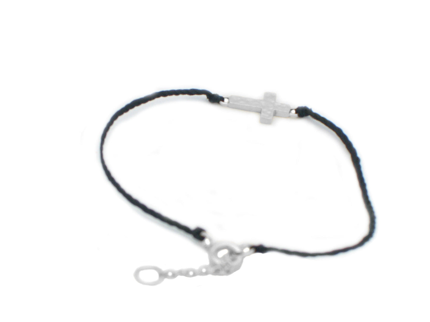 Silver Cross Cord Bracelet Bracelets