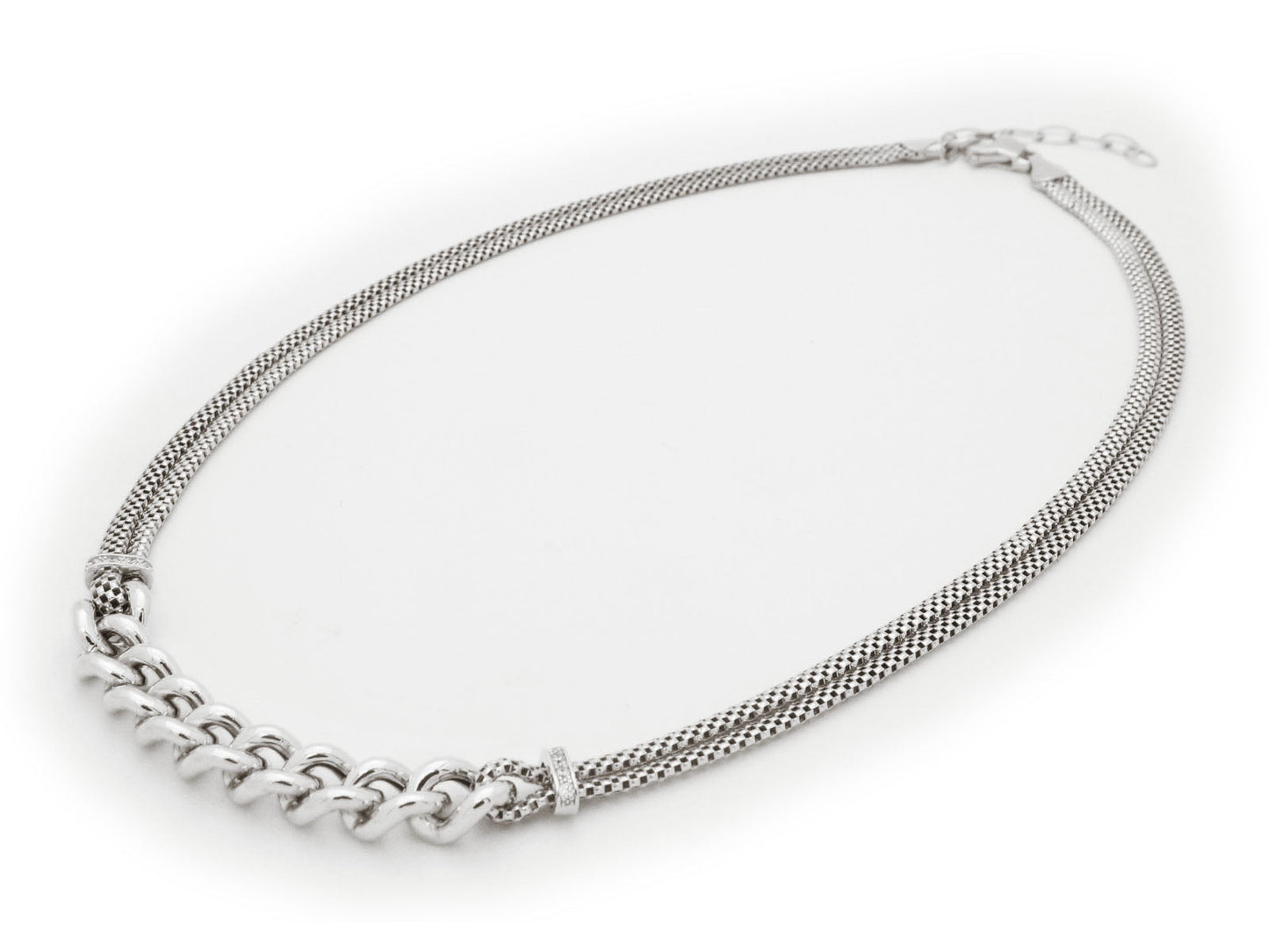Double Mesh Links Necklace Necklaces
