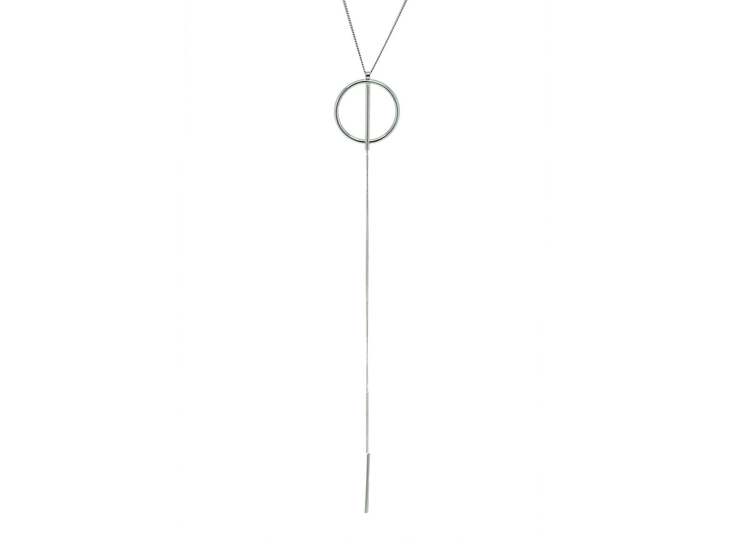 Geometric Circle Bar Lariat Necklace Necklaces