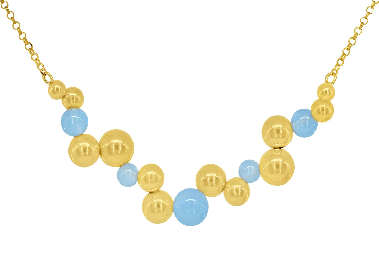 Golden Swarovski Crystal & Bubbles Cluser Necklace Necklaces