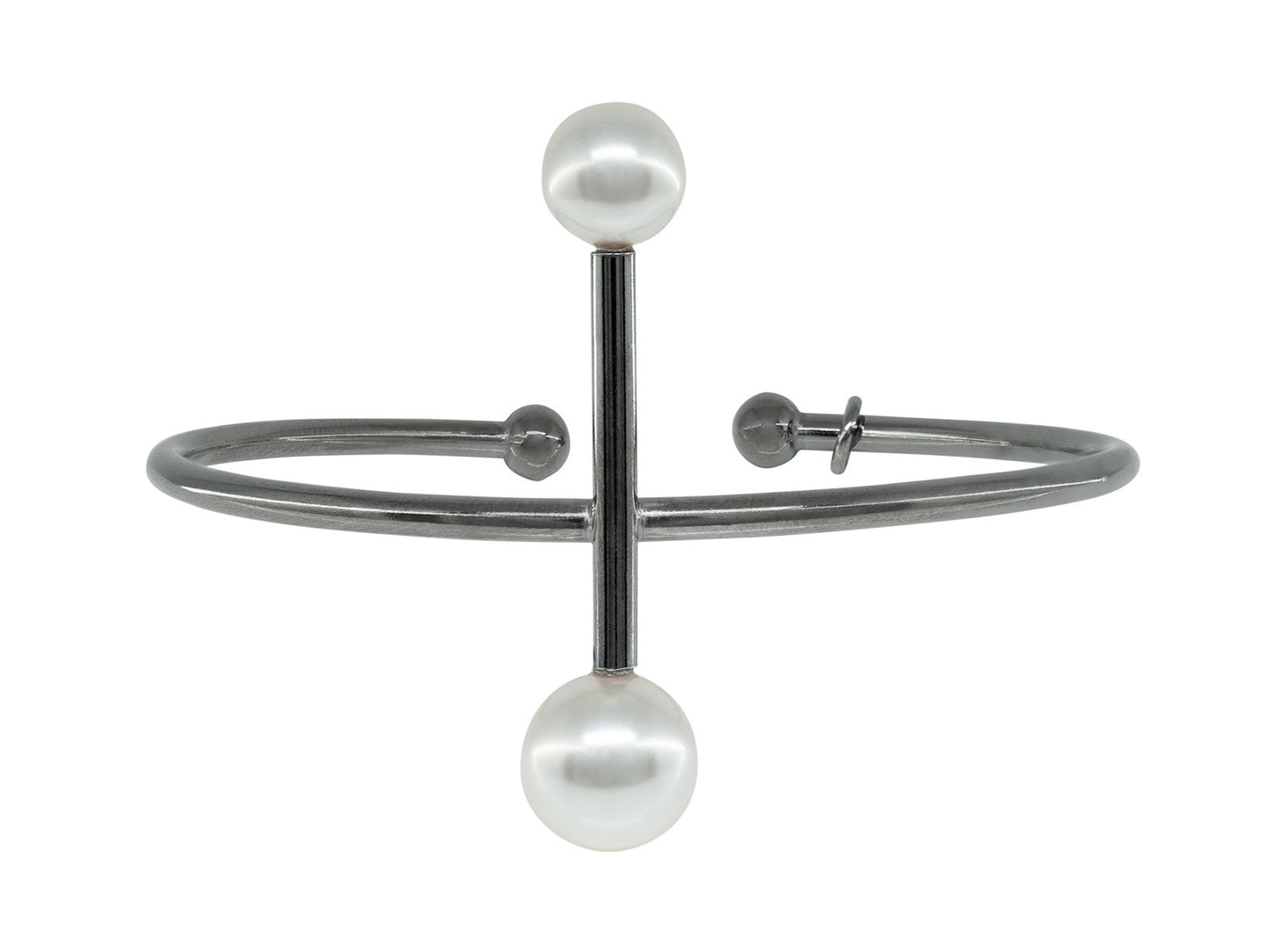 Swarovski Pearl Bar Midnight Bangle Bracelets