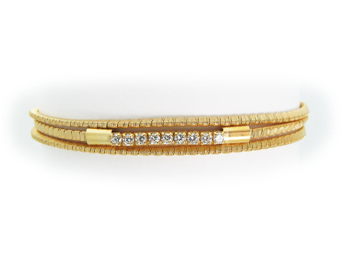 Sparkling Three Strand Golden Wire Bracelet Bracelets