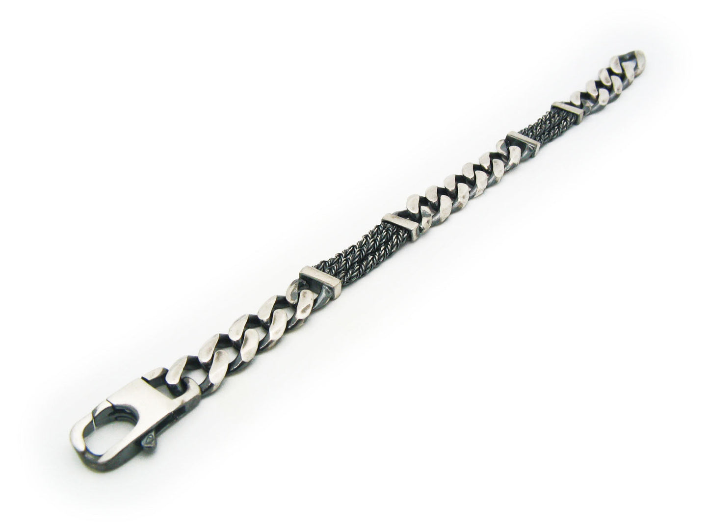 Men's Sterling Silver Cuban Chain Link Bracelet 8.5" Bracelets