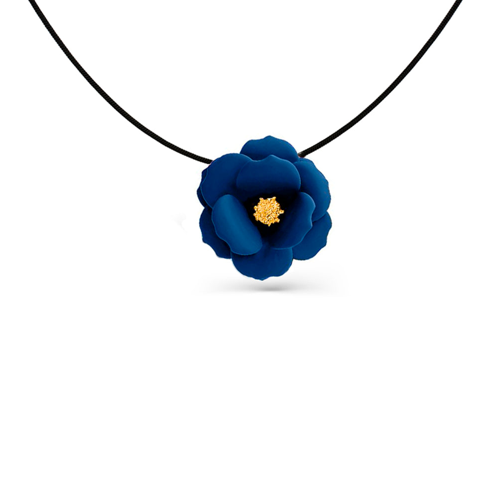 Pastel Blue Flower Pendant Necklace Necklaces