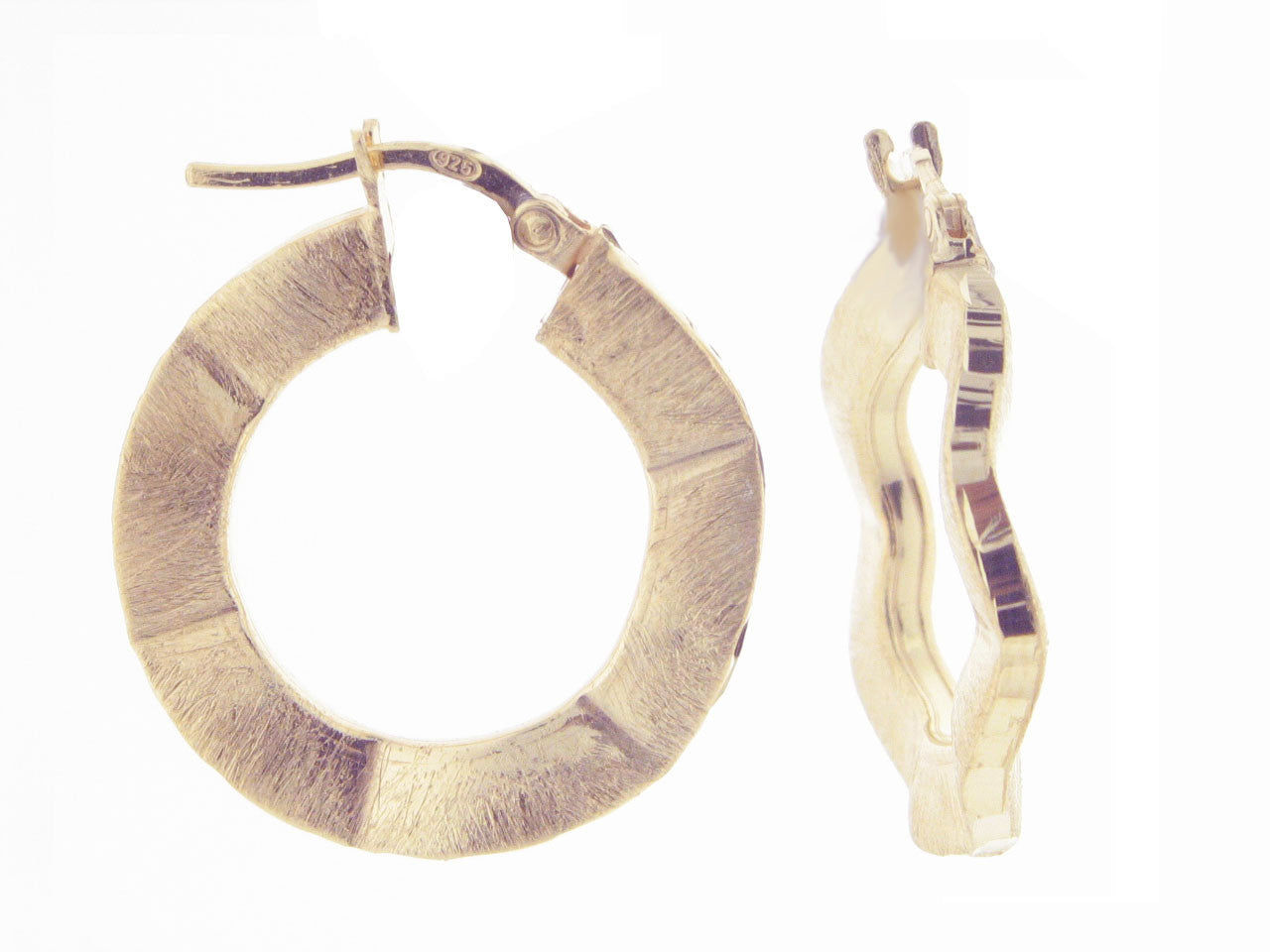 Small Miami Wave Hoop Earrings Dipped in Rose Gold Earrings