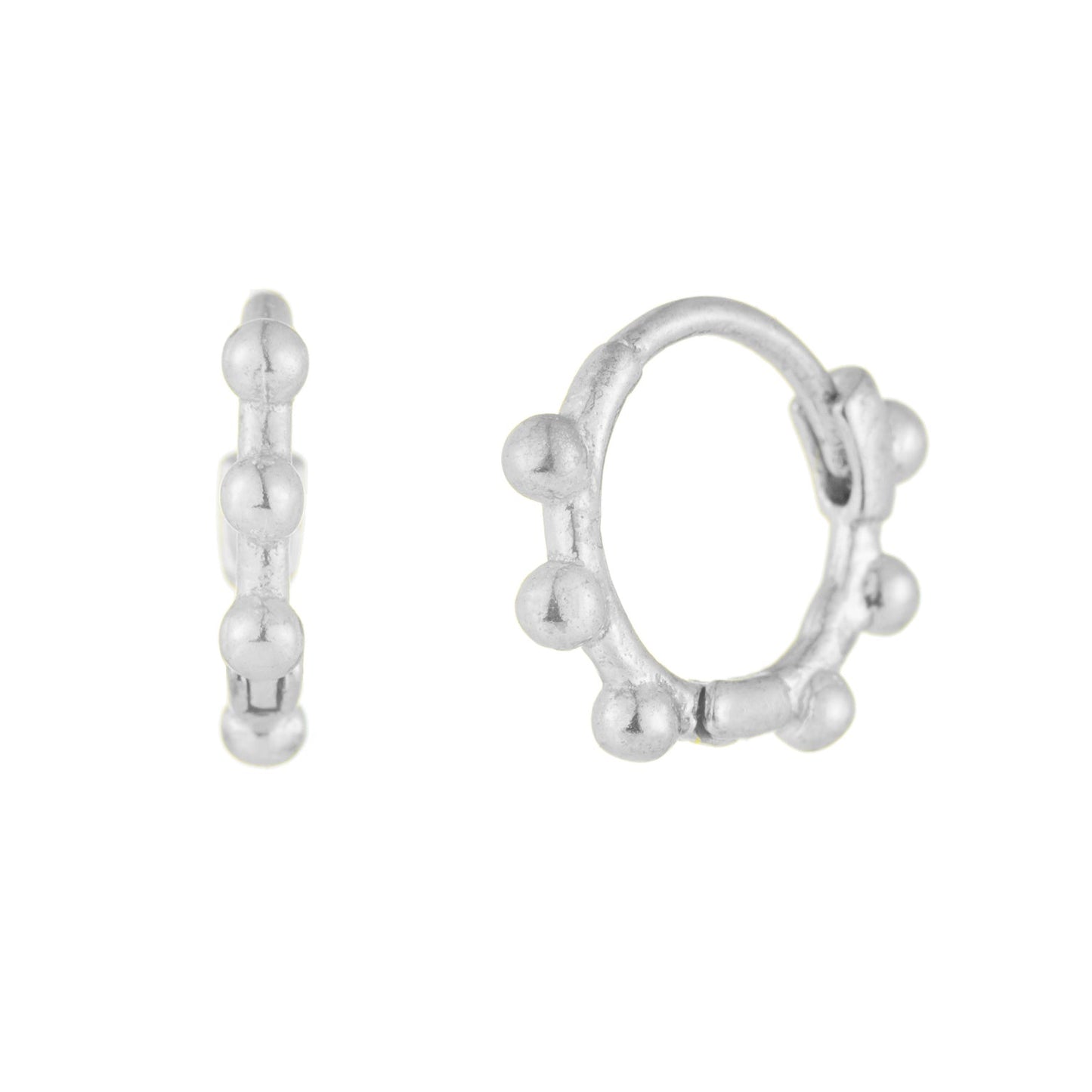 Silver Mini Hoop Edgy Huggie Earrings Earrings