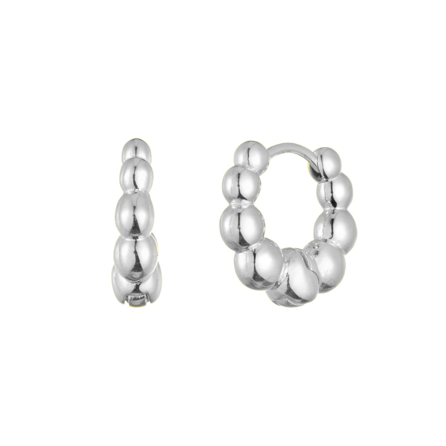 Silver Mini Chunky Degrade Huggie Earrings Earrings