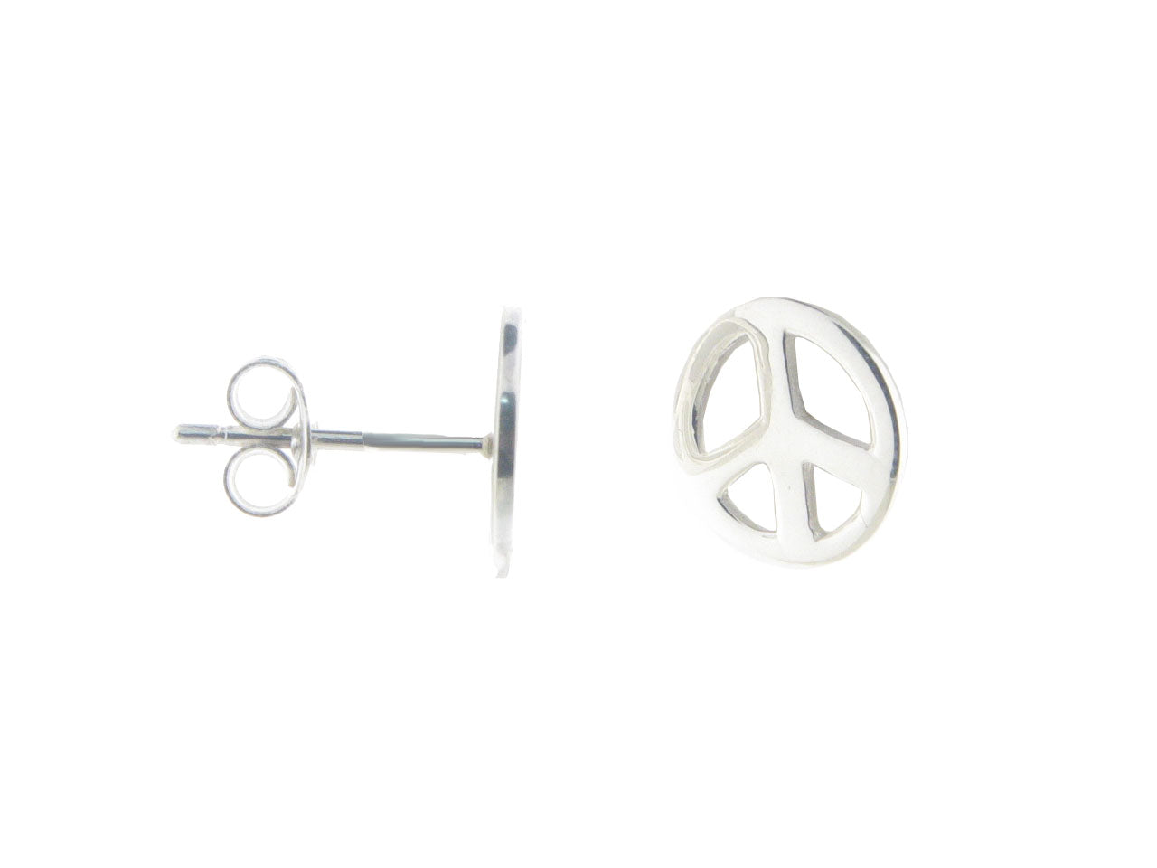 Sterling Silver Peace Sign Stud Earrings Earrings