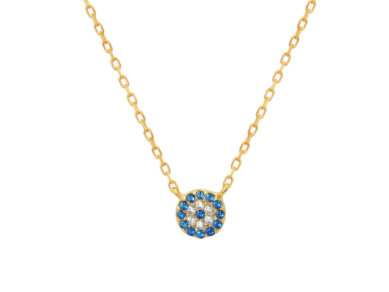Blue CZ Evil Eye Necklace Necklaces