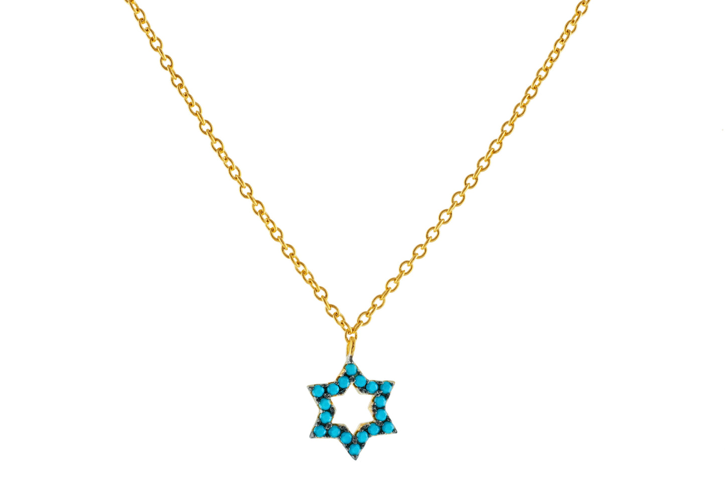 Mini Aqua Star of David Necklace Necklaces