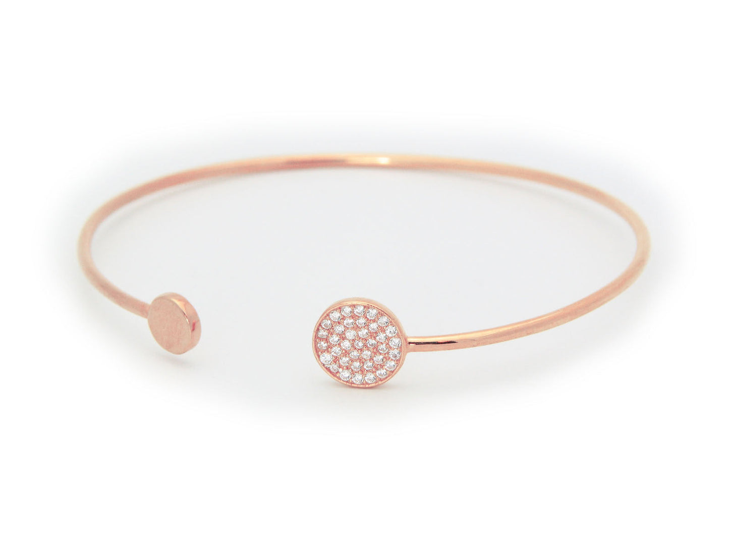 Sparkling Discs Rose Gold Bangle Bracelets
